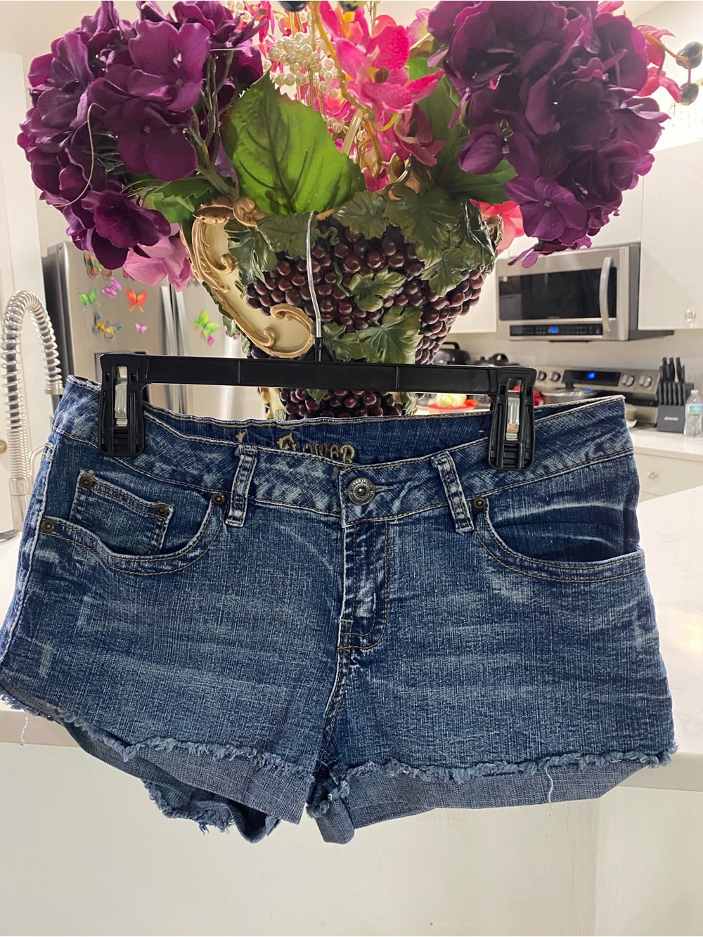 Wildflowers Distressed Blue Denim Cutoff Shorts